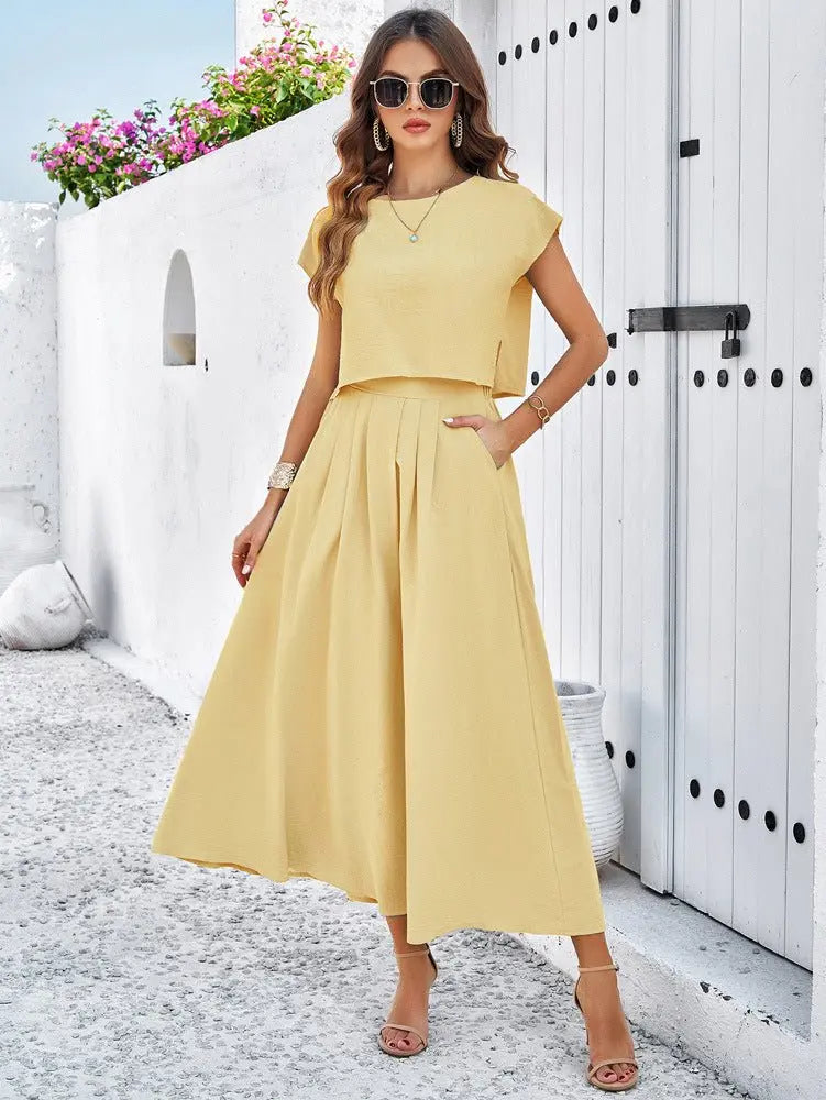 Casual solid color vest dress - Blade & Thread