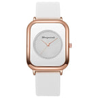 Casual square-shaped, elegant quartz silicone strap student watches. nowadaysfashion