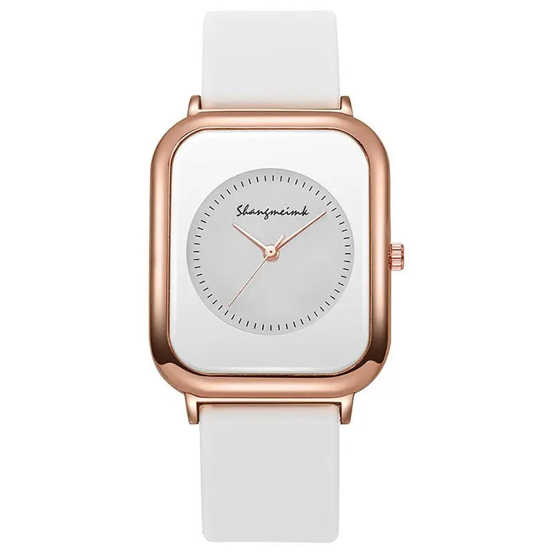 Casual square-shaped, elegant quartz silicone strap student watches. - Blade & Thread
