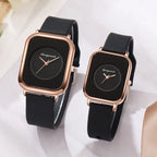 Casual square-shaped, elegant quartz silicone strap student watches. nowadaysfashion