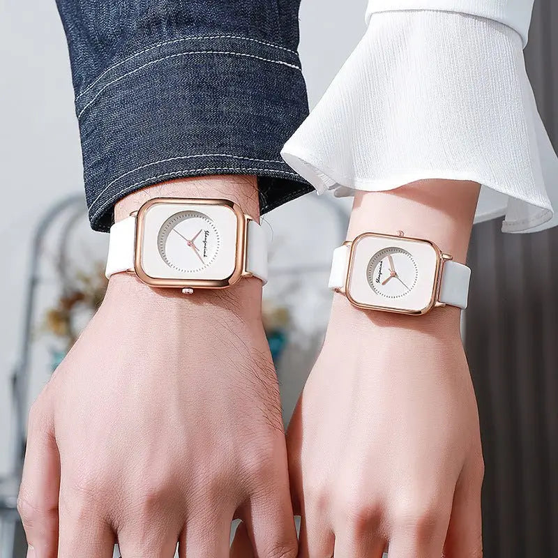 Casual square-shaped, elegant quartz silicone strap student watches. - Blade & Thread