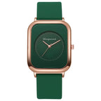 Casual square-shaped, elegant quartz silicone strap student watches. nowadaysfashion