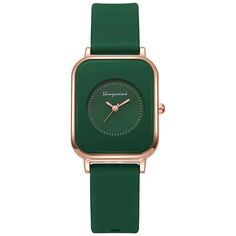 Casual square-shaped, elegant quartz silicone strap student watches. - Blade & Thread