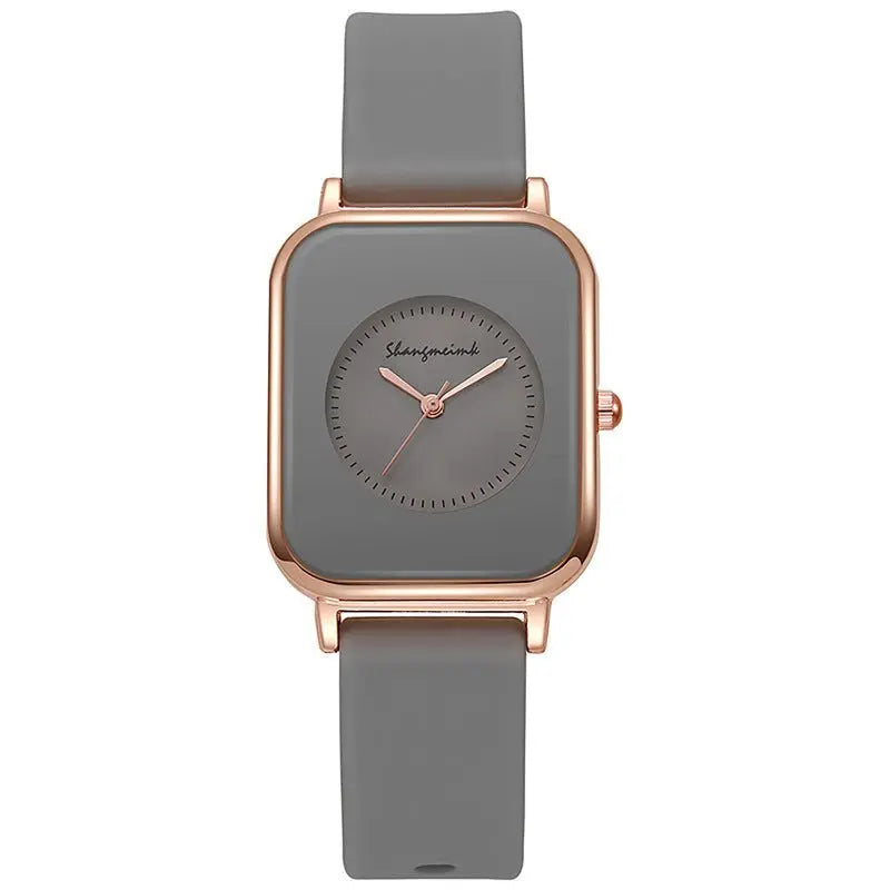 Casual square-shaped, elegant quartz silicone strap student watches. - Blade & Thread
