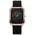 Casual square-shaped, elegant quartz silicone strap student watches. nowadaysfashion