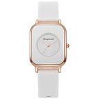 Casual square-shaped, elegant quartz silicone strap student watches. nowadaysfashion