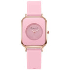 Casual square-shaped, elegant quartz silicone strap student watches. nowadaysfashion