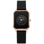 Casual square-shaped, elegant quartz silicone strap student watches. nowadaysfashion