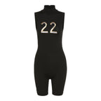 Casual Women Playsuit Summer New Casual Skinny Slim Stretch Print Letter Female Tracksuit nowadaysfashion