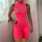 Casual Women Playsuit Summer New Casual Skinny Slim Stretch Print Letter Female Tracksuit nowadaysfashion