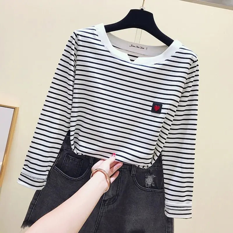 Casual Women T-Shirt Long Sleeve Style Slim Basic Cotton Tshirt Top Womens Clothing nowadaysfashion