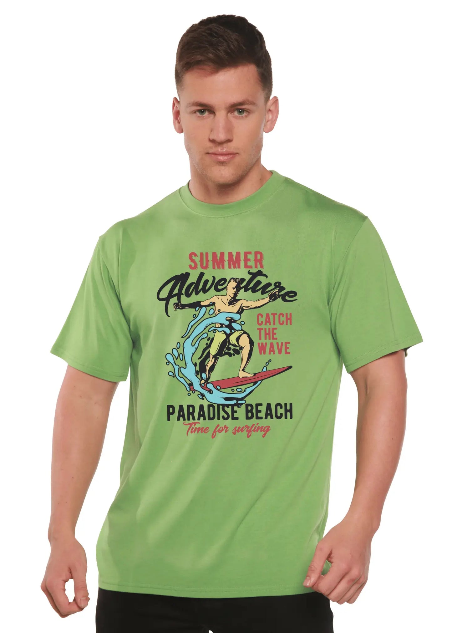 Catch The Wave Men's Bamboo Viscose/Organic Cotton Short Sleeve Graphic T-Shirt - Blade & Thread