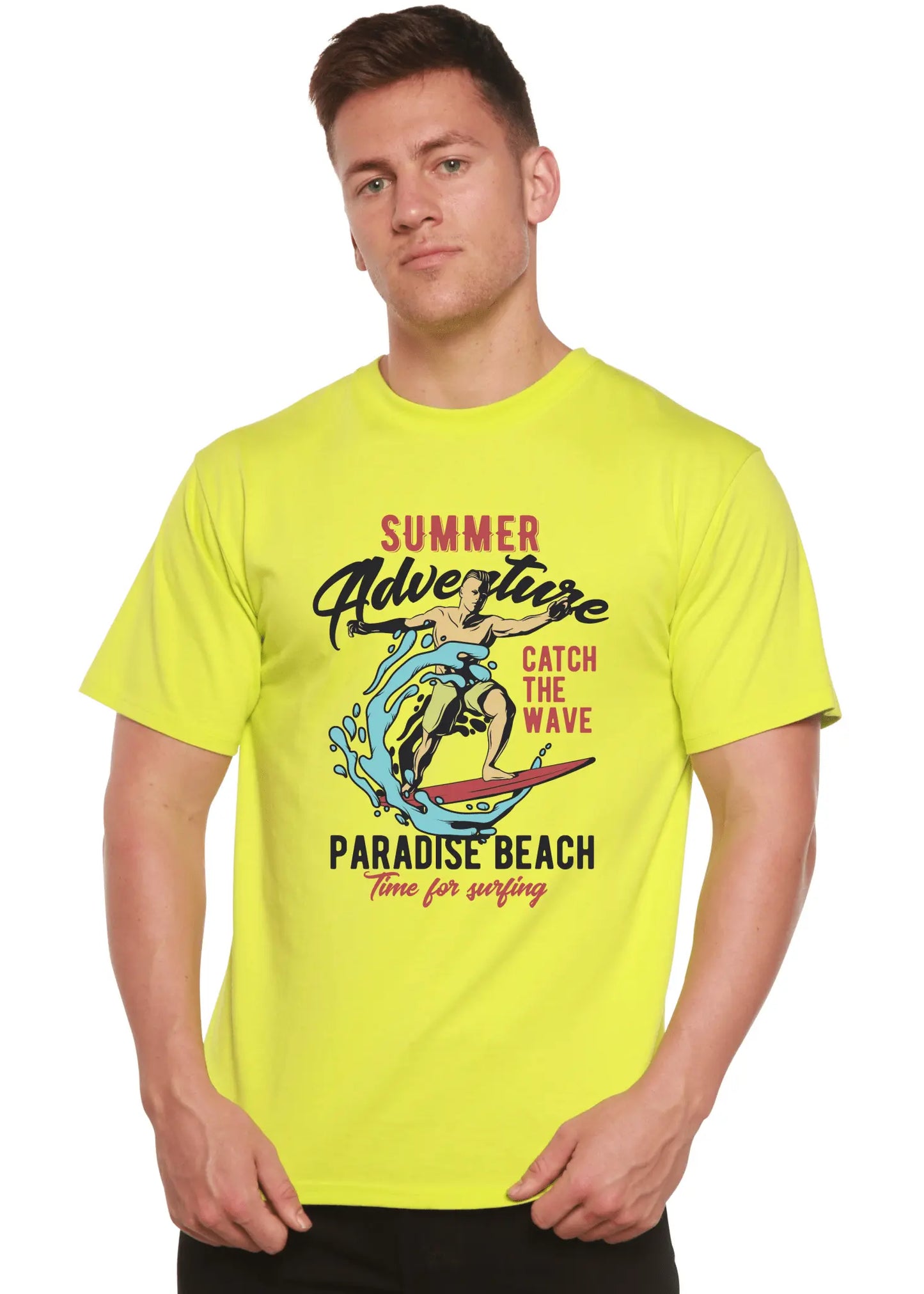 Catch The Wave Men's Bamboo Viscose/Organic Cotton Short Sleeve Graphic T-Shirt - Blade & Thread