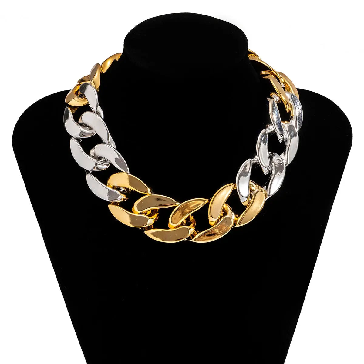 CCB Material Exaggerated Big Choker Necklace Collar for Women Hiphop Chunky Chain Necklace nowadaysfashion