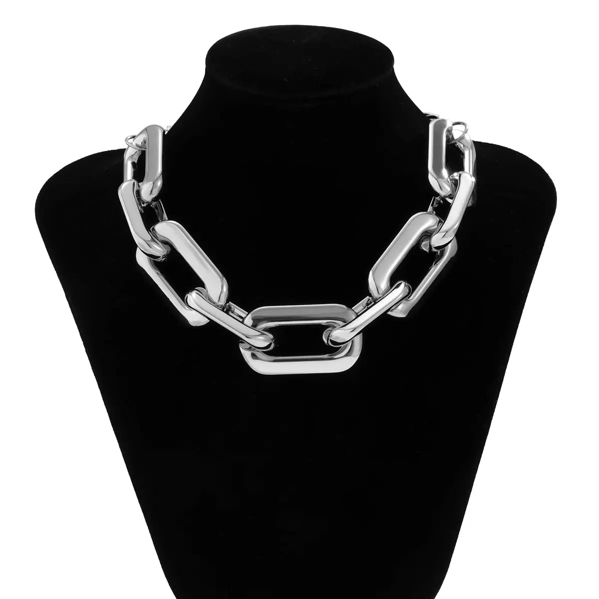 CCB Material Exaggerated Big Choker Necklace Collar for Women Hiphop Chunky Chain Necklace nowadaysfashion