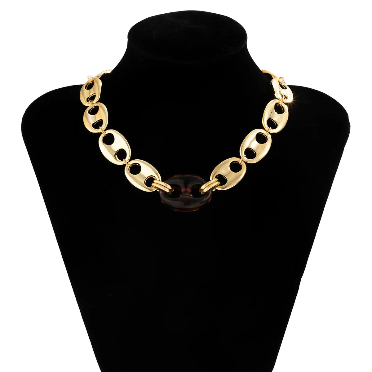 CCB Material Exaggerated Big Choker Necklace Collar for Women Hiphop Chunky Chain Necklace nowadaysfashion