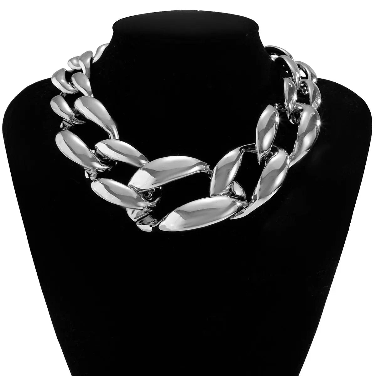 CCB Material Exaggerated Big Choker Necklace Collar for Women Hiphop Chunky Chain Necklace nowadaysfashion