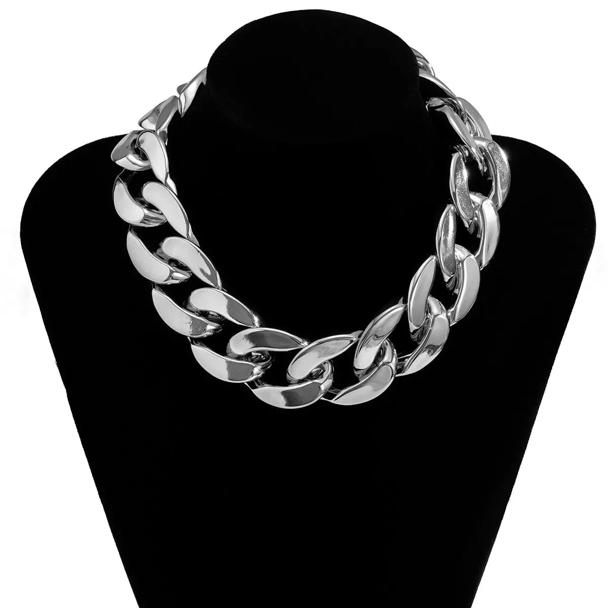 CCB Material Exaggerated Big Choker Necklace Collar for Women Hiphop Chunky Chain Necklace nowadaysfashion