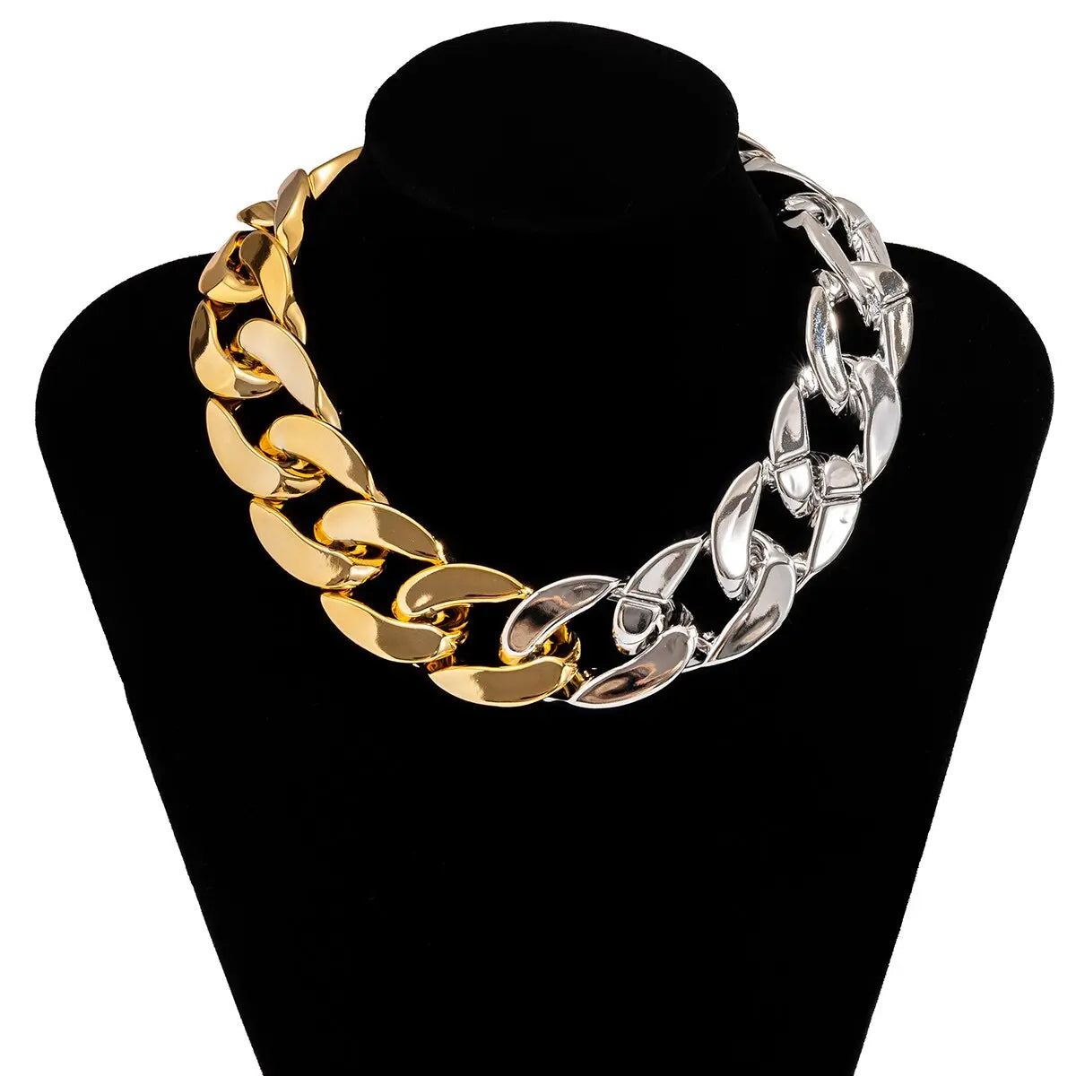 CCB Material Exaggerated Big Choker Necklace Collar for Women Hiphop Chunky Chain Necklace nowadaysfashion