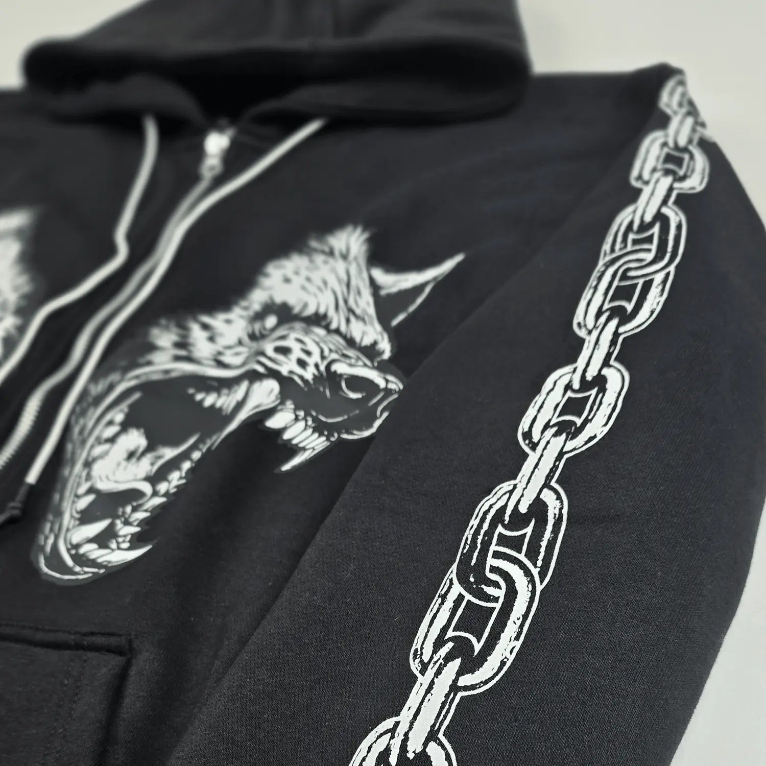 Cerberus Zip Up Hoodie Black Any Means Necessary Clothing
