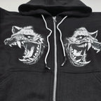 Cerberus Zip Up Hoodie Black Any Means Necessary Clothing