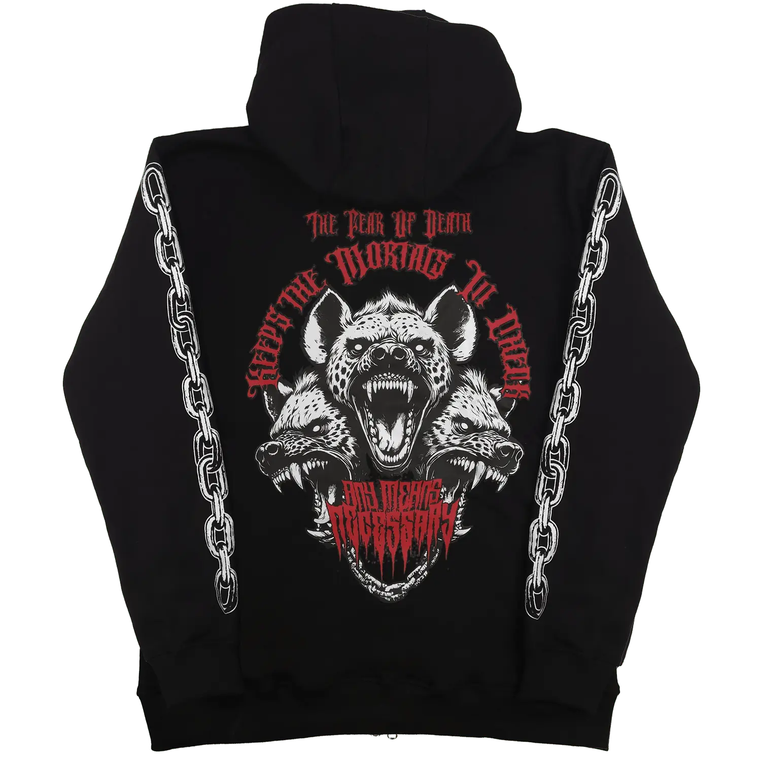 Cerberus Zip Up Hoodie Black Any Means Necessary Clothing