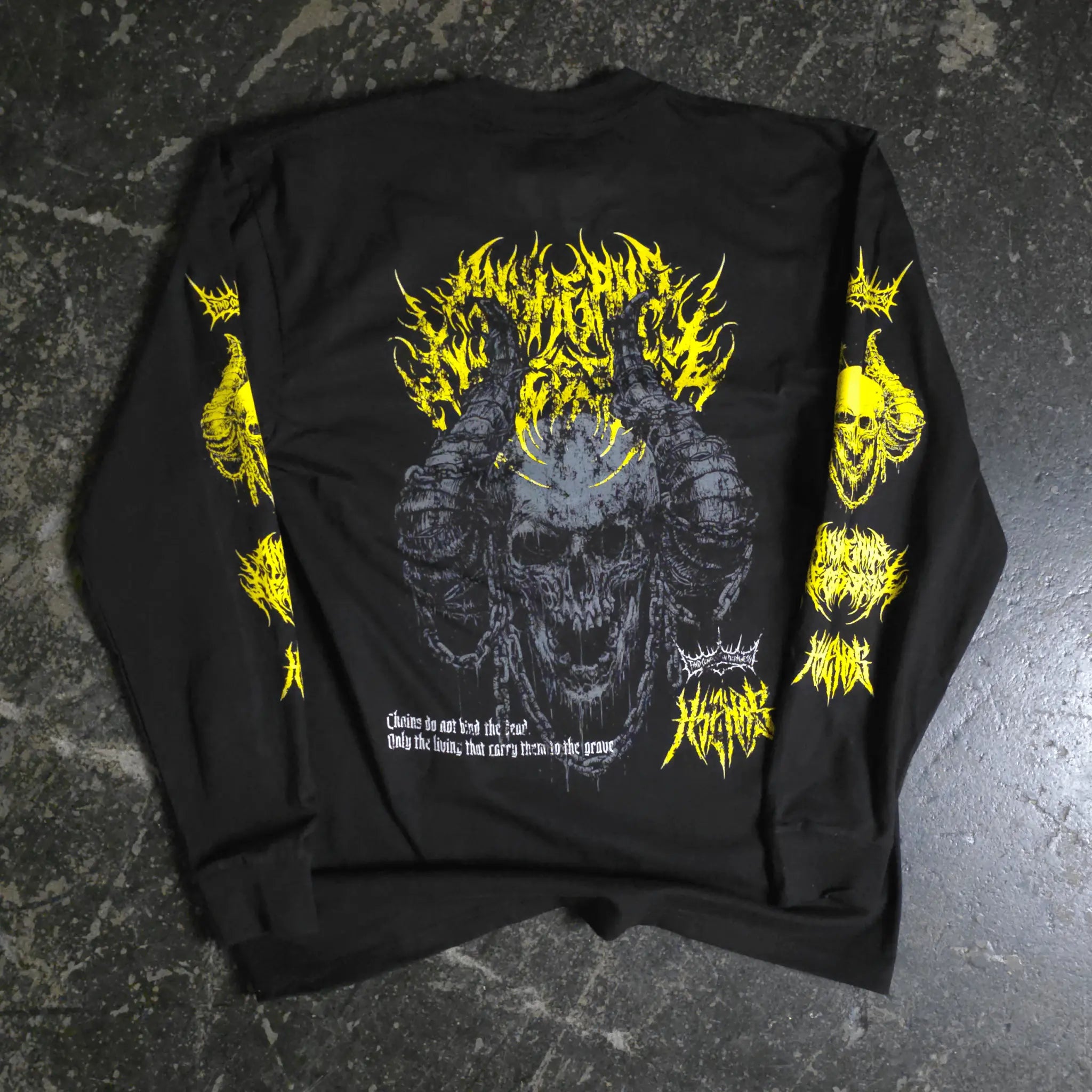 Chains Long Sleeve T-Shirt Black Any Means Necessary Clothing