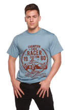 Champions Cars Men's Bamboo Viscose/Organic Cotton Short Sleeve Graphic T-Shirt Spun Bamboo