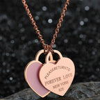 Charm Women Double Love Oil Drip Enamel Necklace Fashion Pendant Valentines Gift For Girls nowadaysfashion