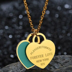 Charm Women Double Love Oil Drip Enamel Necklace Fashion Pendant Valentines Gift For Girls nowadaysfashion