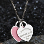 Charm Women Double Love Oil Drip Enamel Necklace Fashion Pendant Valentines Gift For Girls nowadaysfashion