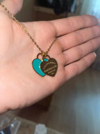 Charm Women Double Love Oil Drip Enamel Necklace Fashion Pendant Valentines Gift For Girls nowadaysfashion