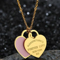 Charm Women Double Love Oil Drip Enamel Necklace Fashion Pendant Valentines Gift For Girls nowadaysfashion