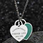 Charm Women Double Love Oil Drip Enamel Necklace Fashion Pendant Valentines Gift For Girls nowadaysfashion