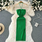 Chic Fashion Sexy Package Hips Split Knitted Summer Dress nowadaysfashion