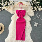 Chic Fashion Sexy Package Hips Split Knitted Summer Dress nowadaysfashion