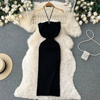 Chic Fashion Sexy Package Hips Split Knitted Summer Dress nowadaysfashion