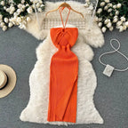 Chic Fashion Sexy Package Hips Split Knitted Summer Dress nowadaysfashion