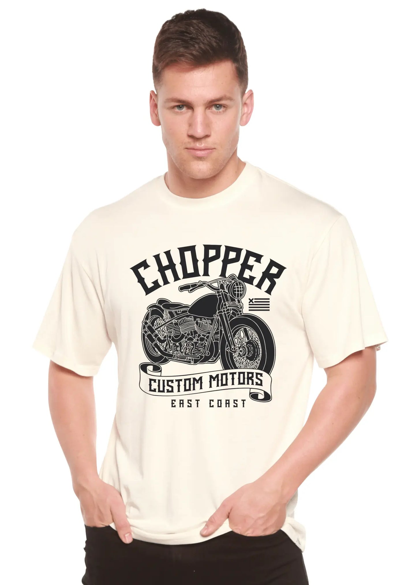 Chopper Custom Motors Men's Bamboo Viscose/Organic Cotton Short Sleeve Graphic T-Shirt - Blade & Thread