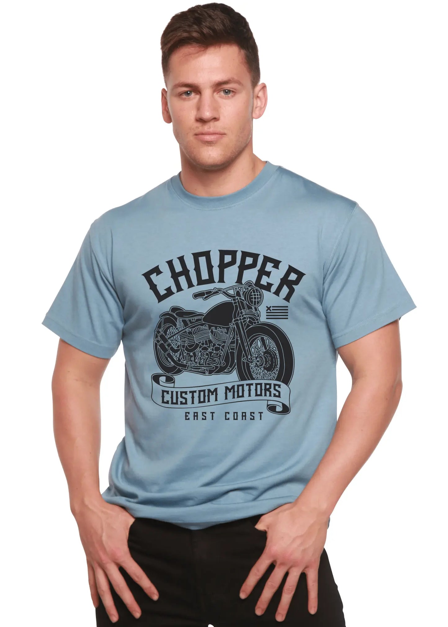 Chopper Custom Motors Men's Bamboo Viscose/Organic Cotton Short Sleeve Graphic T-Shirt - Blade & Thread