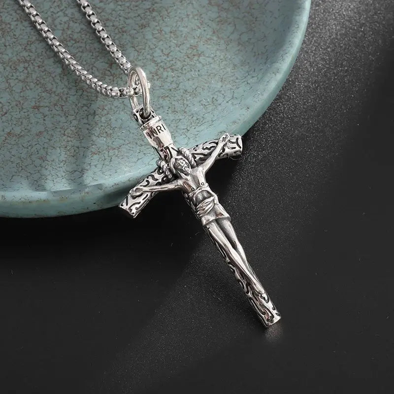 Christian Good Friday Cross Amulet Pendant Necklace - Blade & Thread