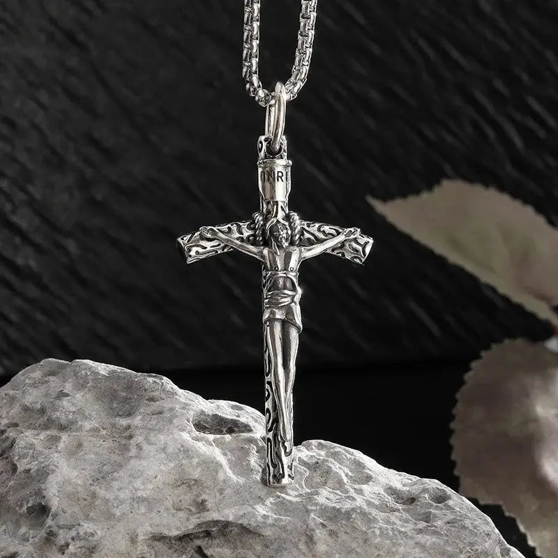 Christian Good Friday Cross Amulet Pendant Necklace - Blade & Thread