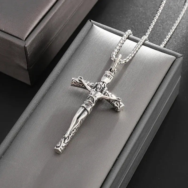 Christian Good Friday Cross Amulet Pendant Necklace - Blade & Thread