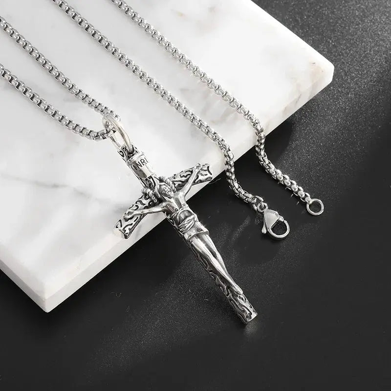 Christian Good Friday Cross Amulet Pendant Necklace - Blade & Thread