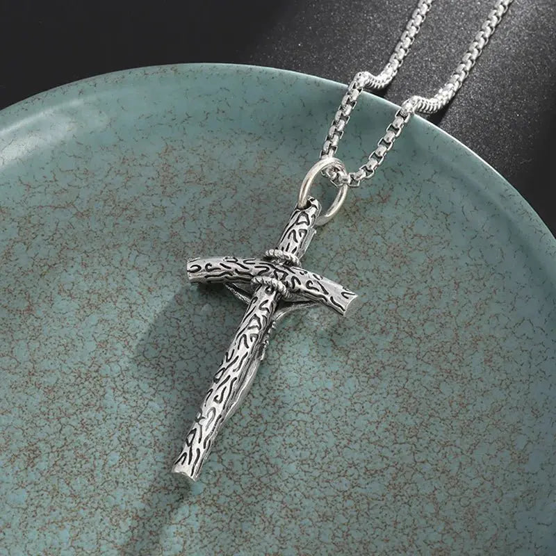 Christian Good Friday Cross Amulet Pendant Necklace - Blade & Thread