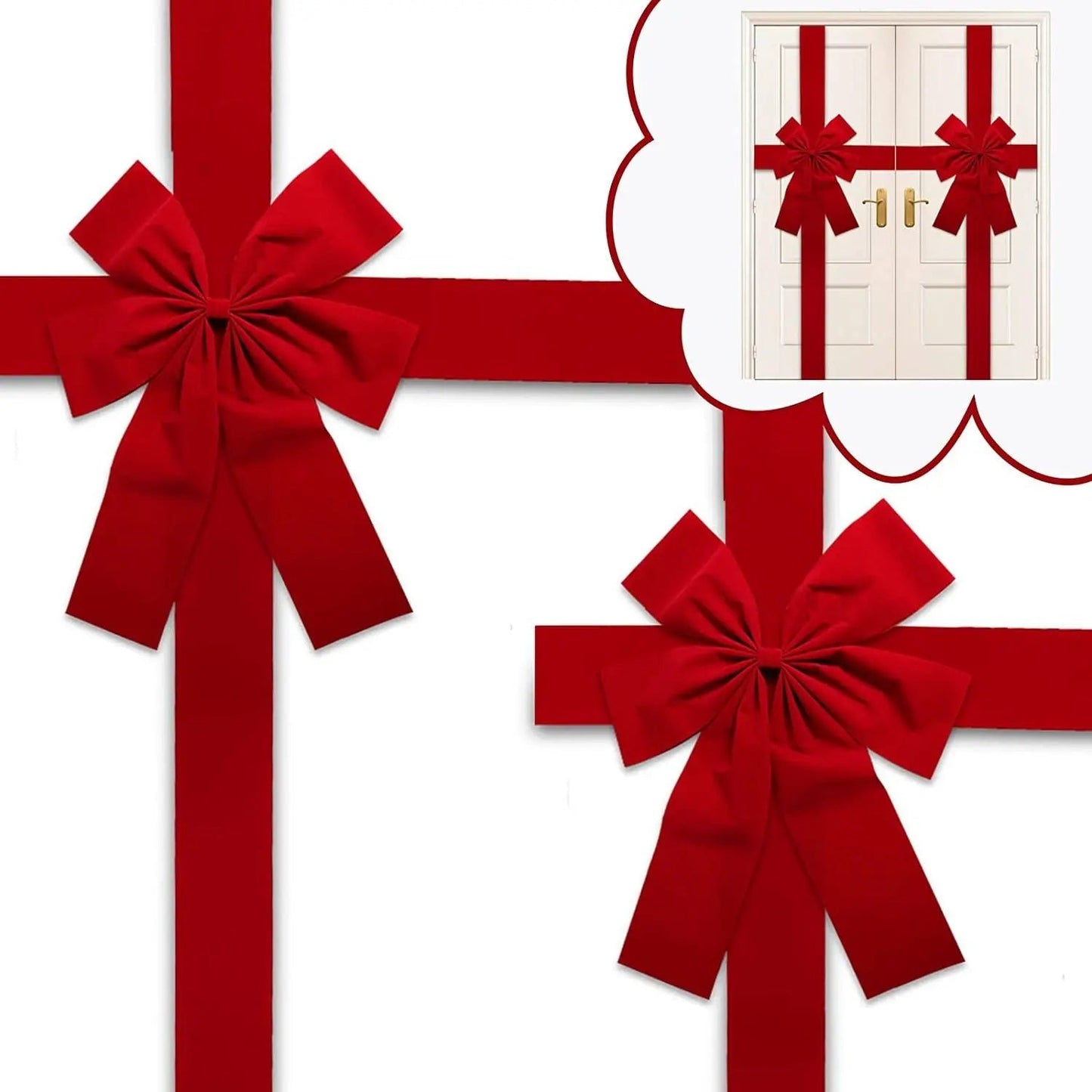 Christmas Door Hanging Bow Ribbon - Blade & Thread