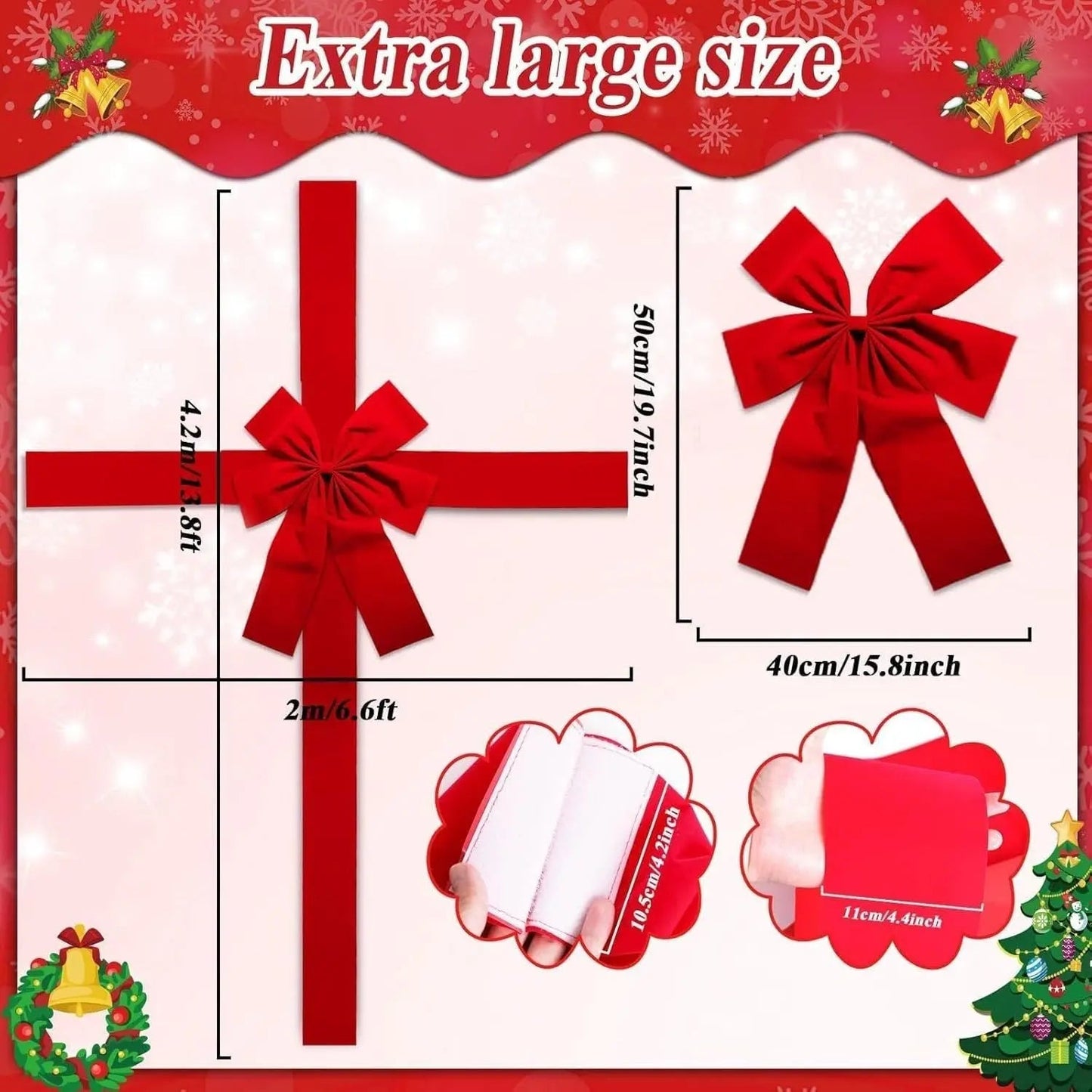 Christmas Door Hanging Bow Ribbon - Blade & Thread