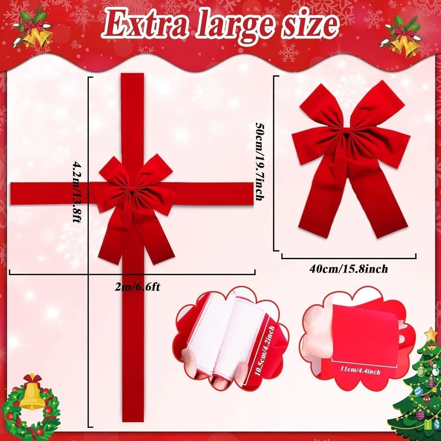 Christmas Door Hanging Bow Ribbon - Blade & Thread