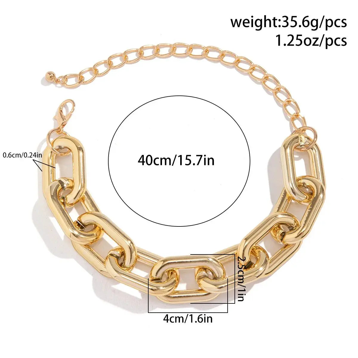 Chunky Silver Necklace Exaggerated Cross Chain - Blade & Thread