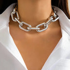 Chunky Silver Necklace Exaggerated Cross Chain nowadaysfashion